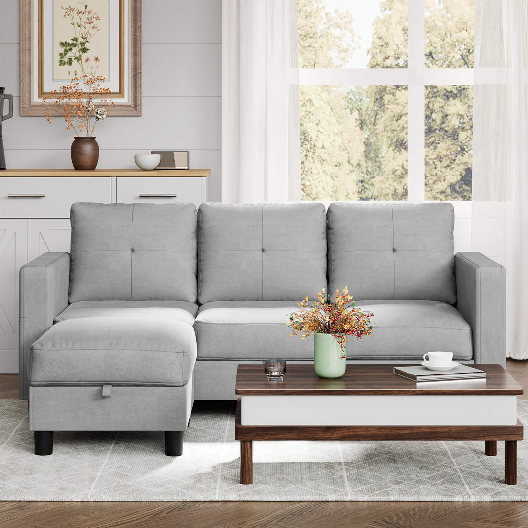 3-Seat Modern Sectional Sofa with Reversible Chaise – Contemporary Comfort for Modern Living