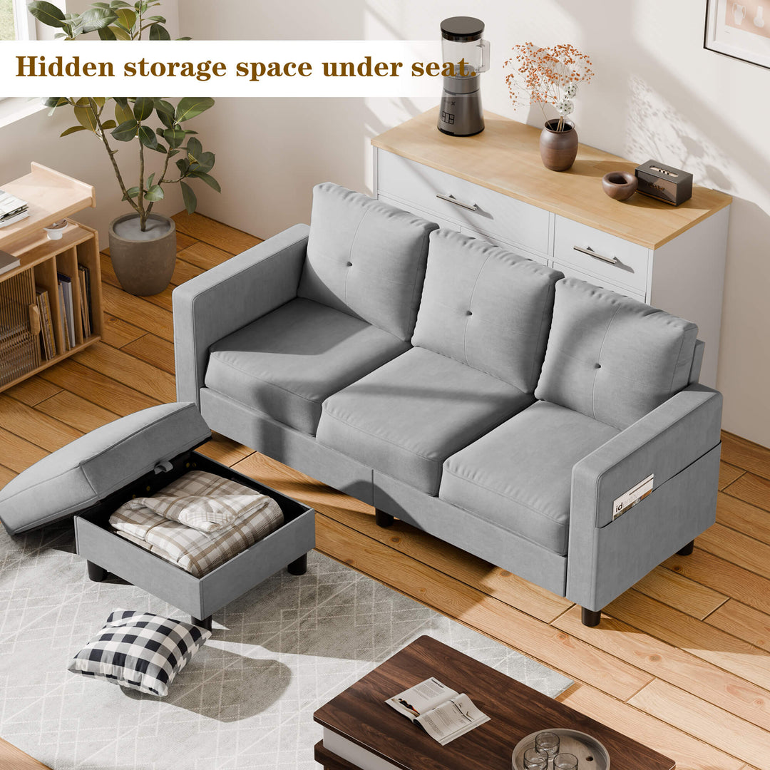 3-Seat Modern Sectional Sofa with Reversible Chaise – Contemporary Comfort for Modern Living
