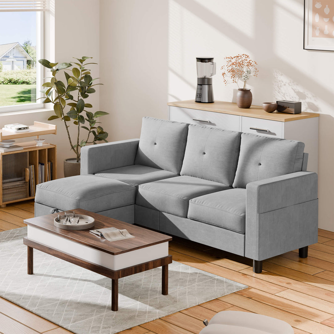 3-Seat Modern Sectional Sofa with Reversible Chaise – Contemporary Comfort for Modern Living