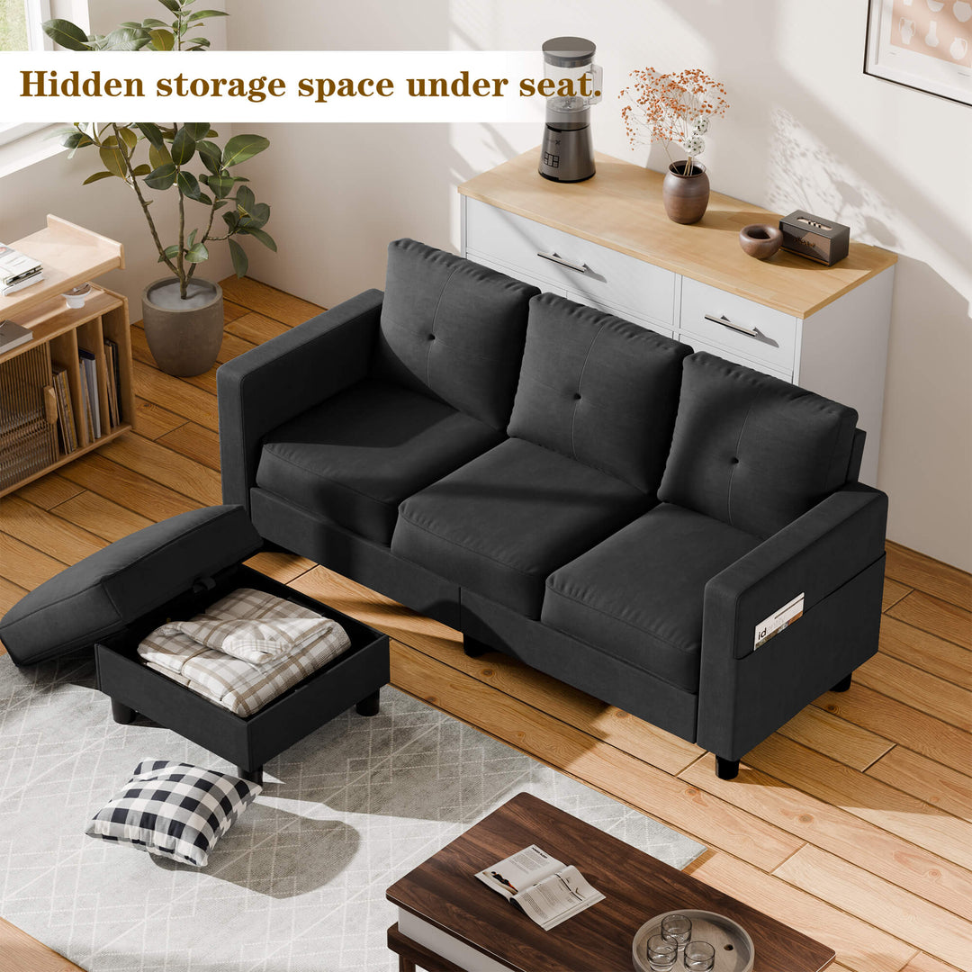 3-Seat Modern Sectional Sofa with Reversible Chaise – Contemporary Comfort for Modern Living