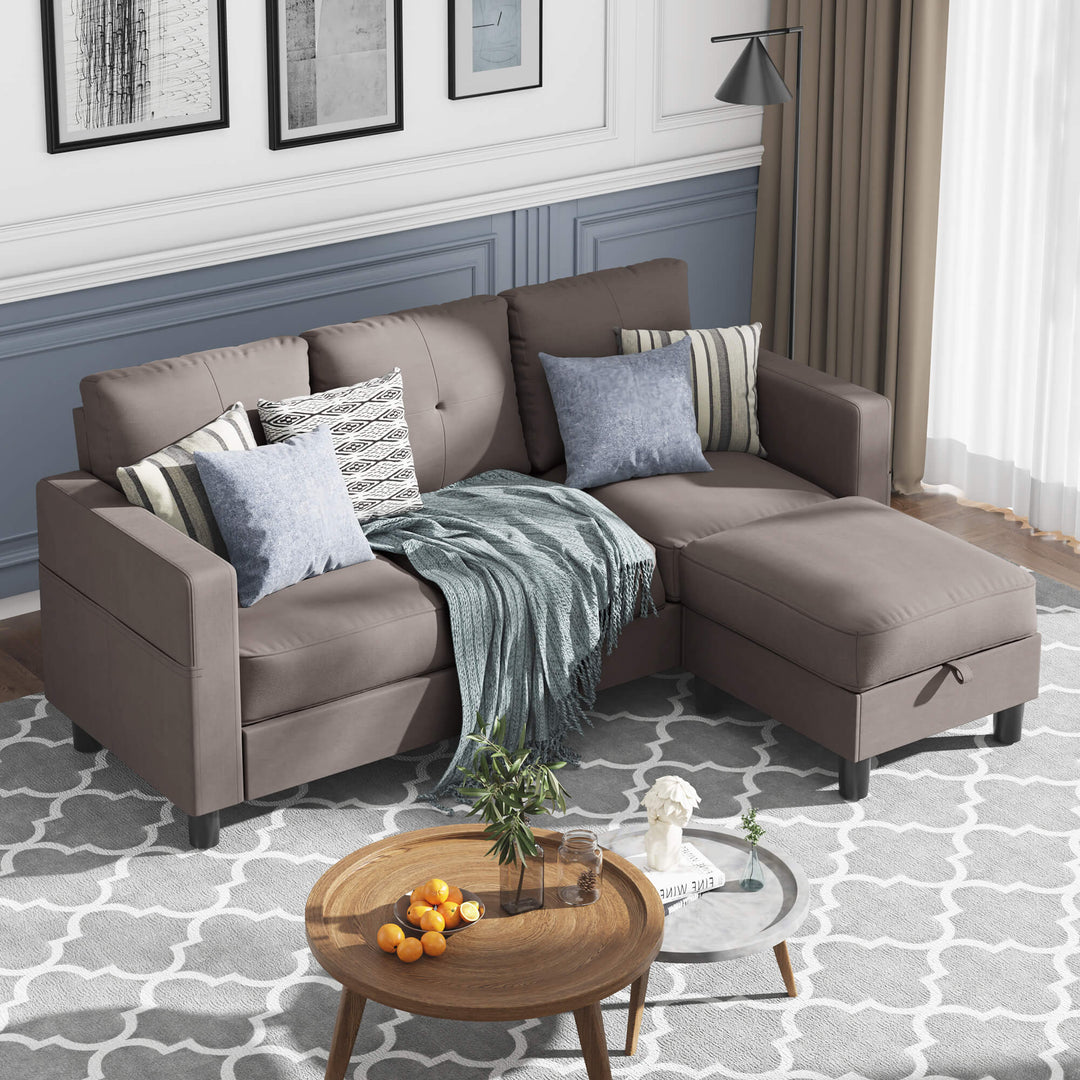 3-Seat Modern Sectional Sofa with Reversible Chaise – Contemporary Comfort for Modern Living