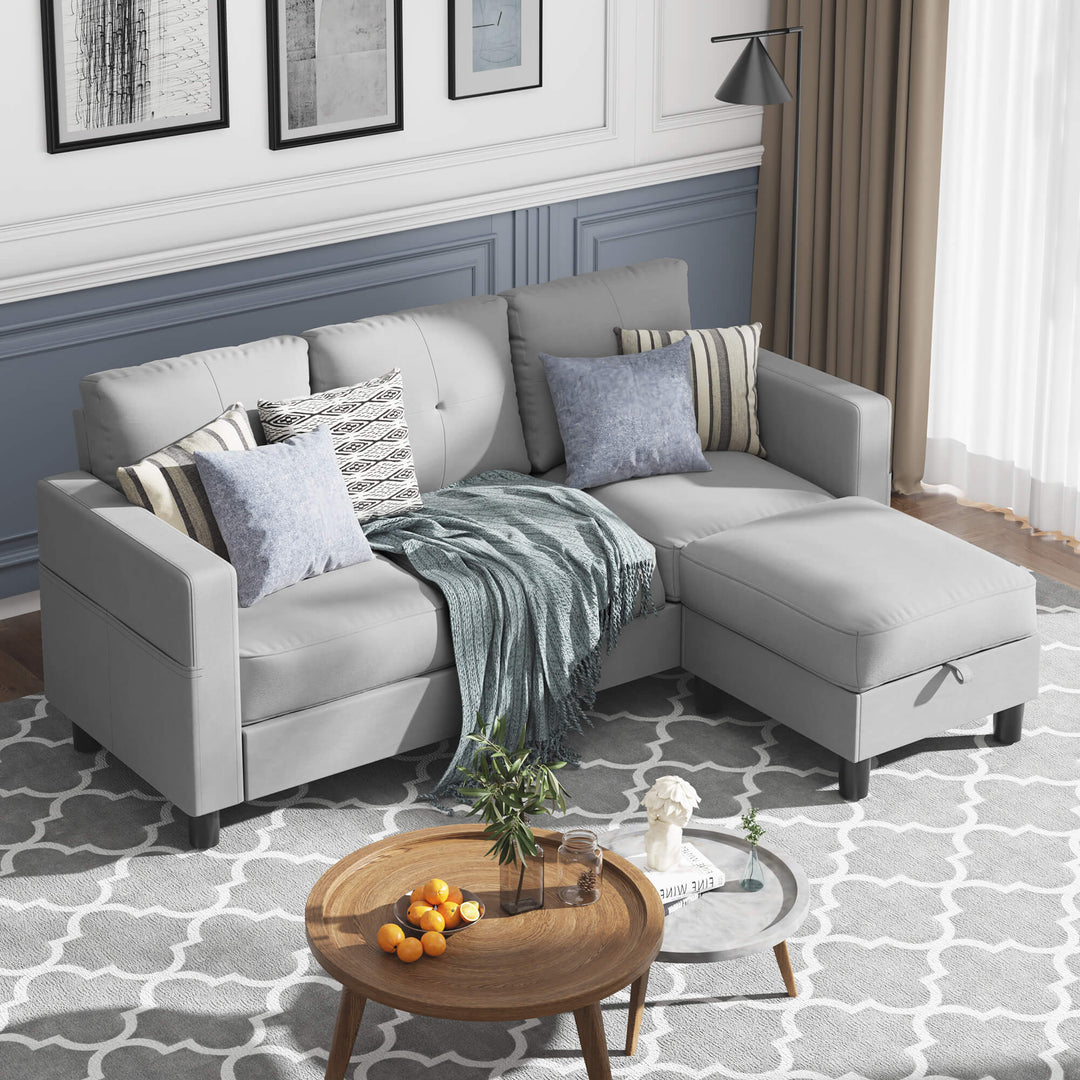 3-Seat Modern Sectional Sofa with Reversible Chaise – Contemporary Comfort for Modern Living
