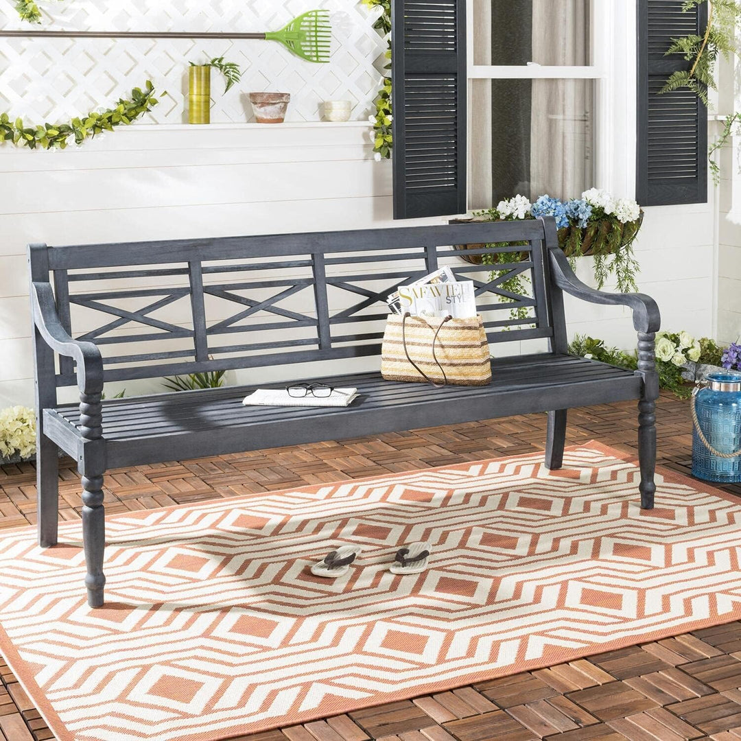 Martin Acacia Wood Adirondack Patio Bench – Natural Finish | 2-Person Outdoor Seating