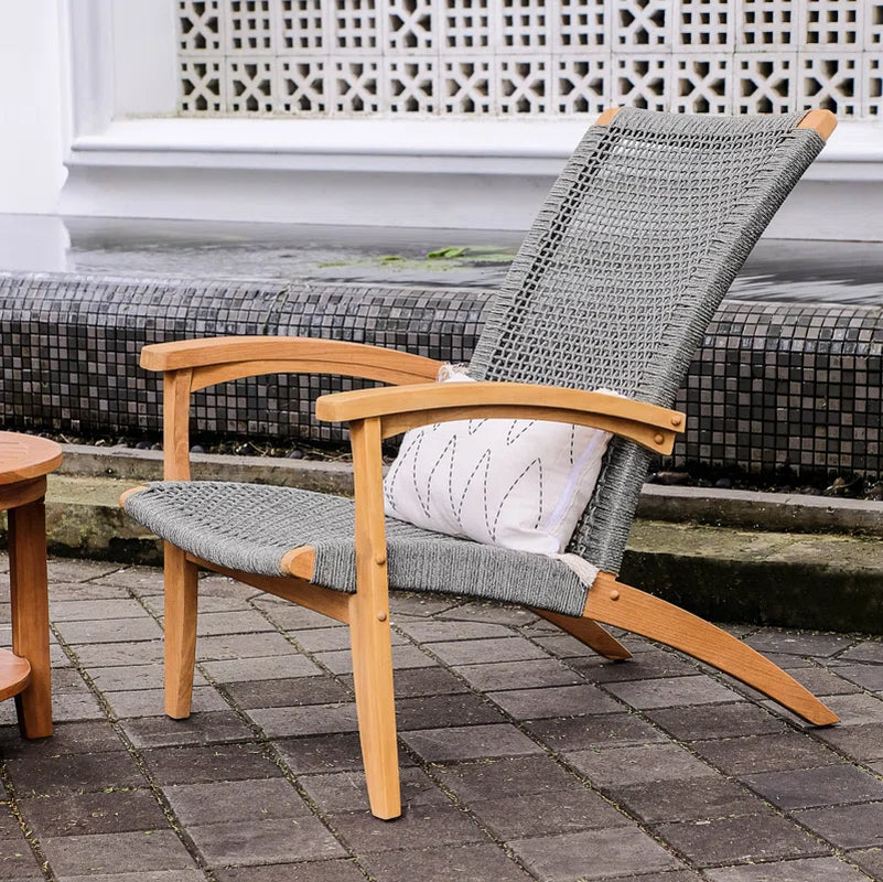 Cantera Outdoor Lounge Chair – Solid Teak Wood & All-Weather Poly-Rope