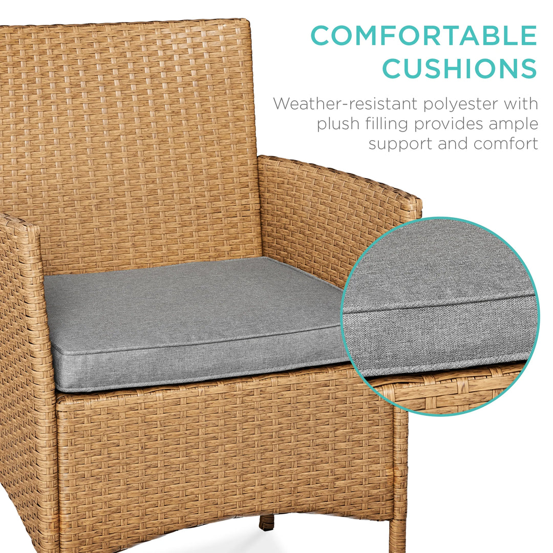 3-Piece Wicker Patio Bistro Set with Storage Table