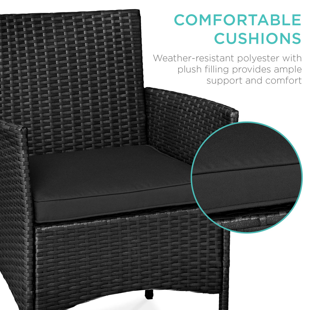 3-Piece Wicker Patio Bistro Set with Storage Table