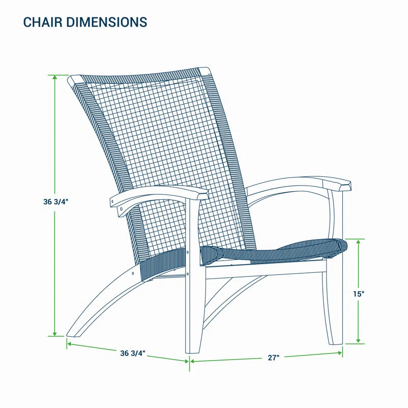 Cantera Outdoor Lounge Chair – Solid Teak Wood & All-Weather Poly-Rope