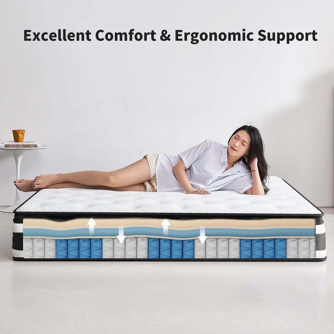 12" Full Hybrid Mattress – Cool Memory Foam + Pocket Springs