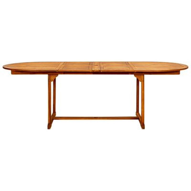 Extendable Outdoor Dining Table – Solid Acacia Wood, 63"–94.5" Rustic Garden Table