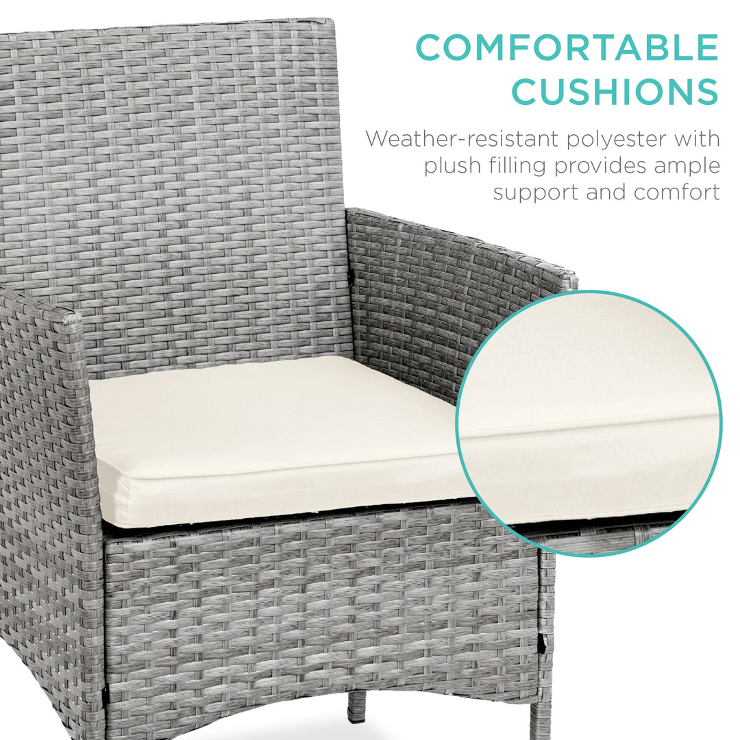 3-Piece Wicker Patio Bistro Set with Storage Table