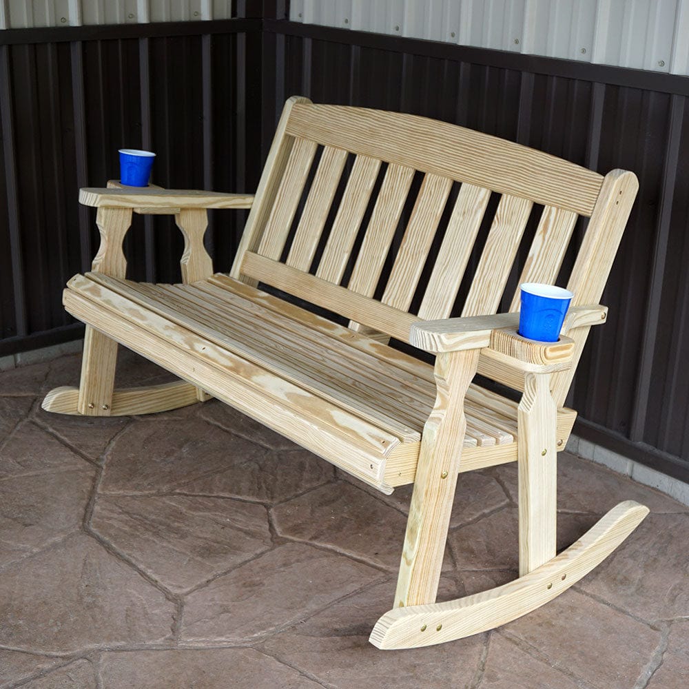 Mission-Style Double Rocker β 800 lb Capacity, Treated Pine by Amish Casual