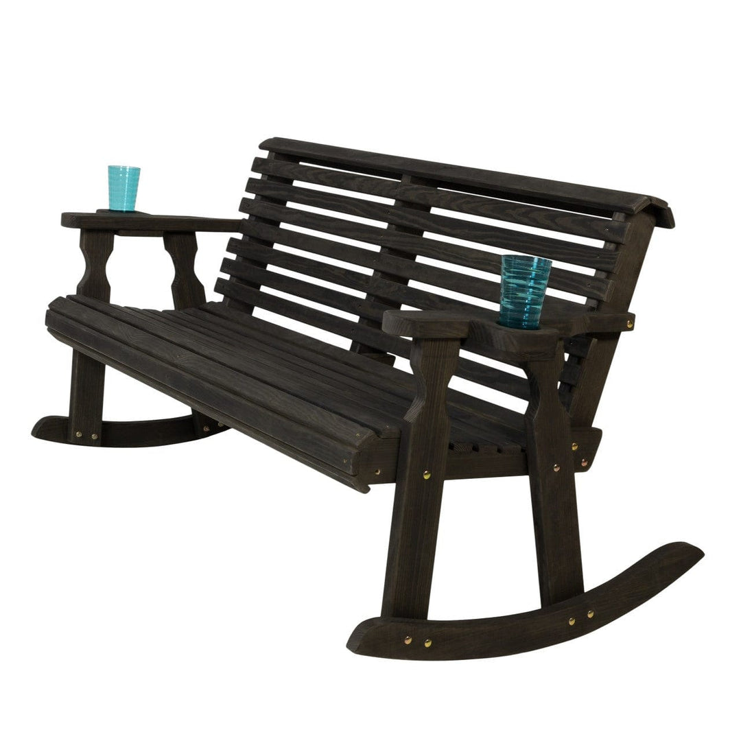 Roll Back Outdoor Double Rocker Bench β 800 lb Capacity by Amish Casual
