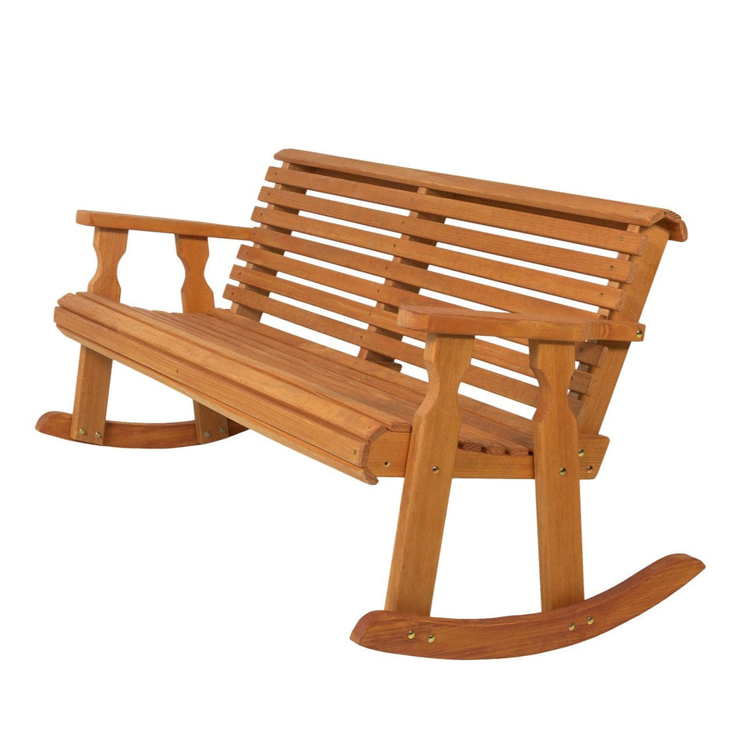 Roll Back Outdoor Double Rocker Bench β 800 lb Capacity by Amish Casual