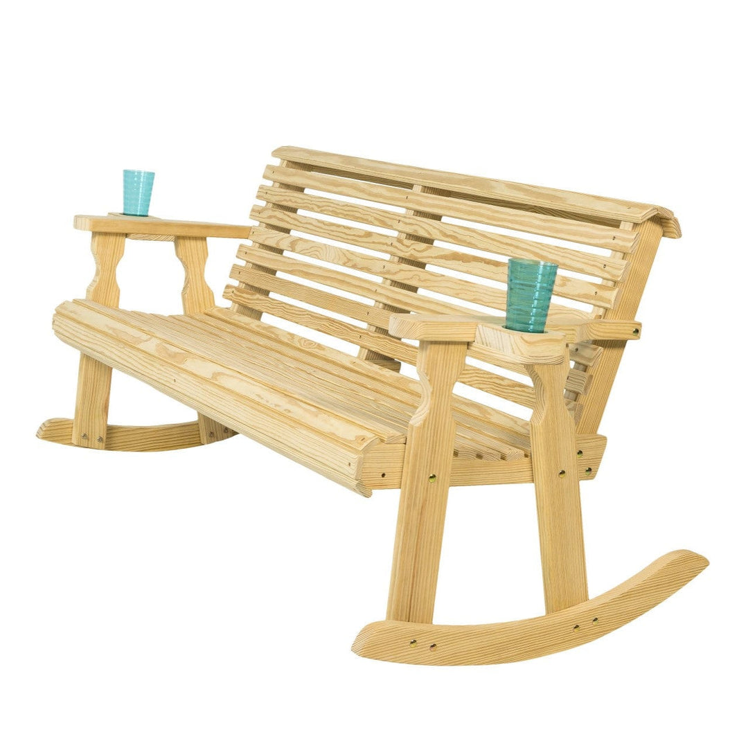 Roll Back Outdoor Double Rocker Bench β 800 lb Capacity by Amish Casual