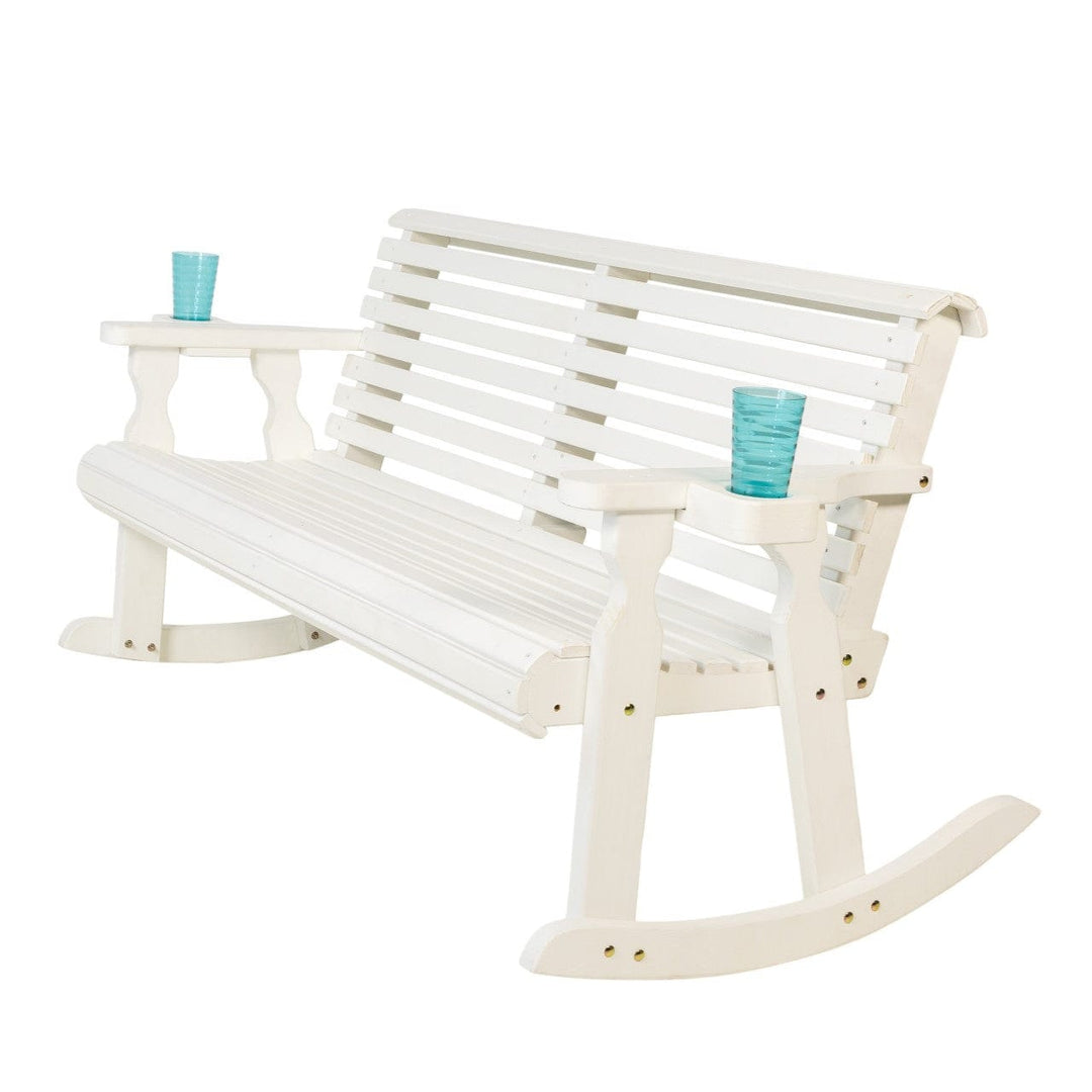 Roll Back Outdoor Double Rocker Bench β 800 lb Capacity by Amish Casual