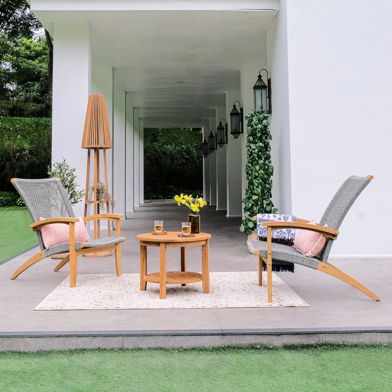 Cantera Outdoor Lounge Chair – Solid Teak Wood & All-Weather Poly-Rope
