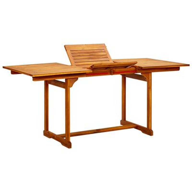 Extendable Acacia Wood Garden Dining Table – 63" to 94.5" Rustic Outdoor Table