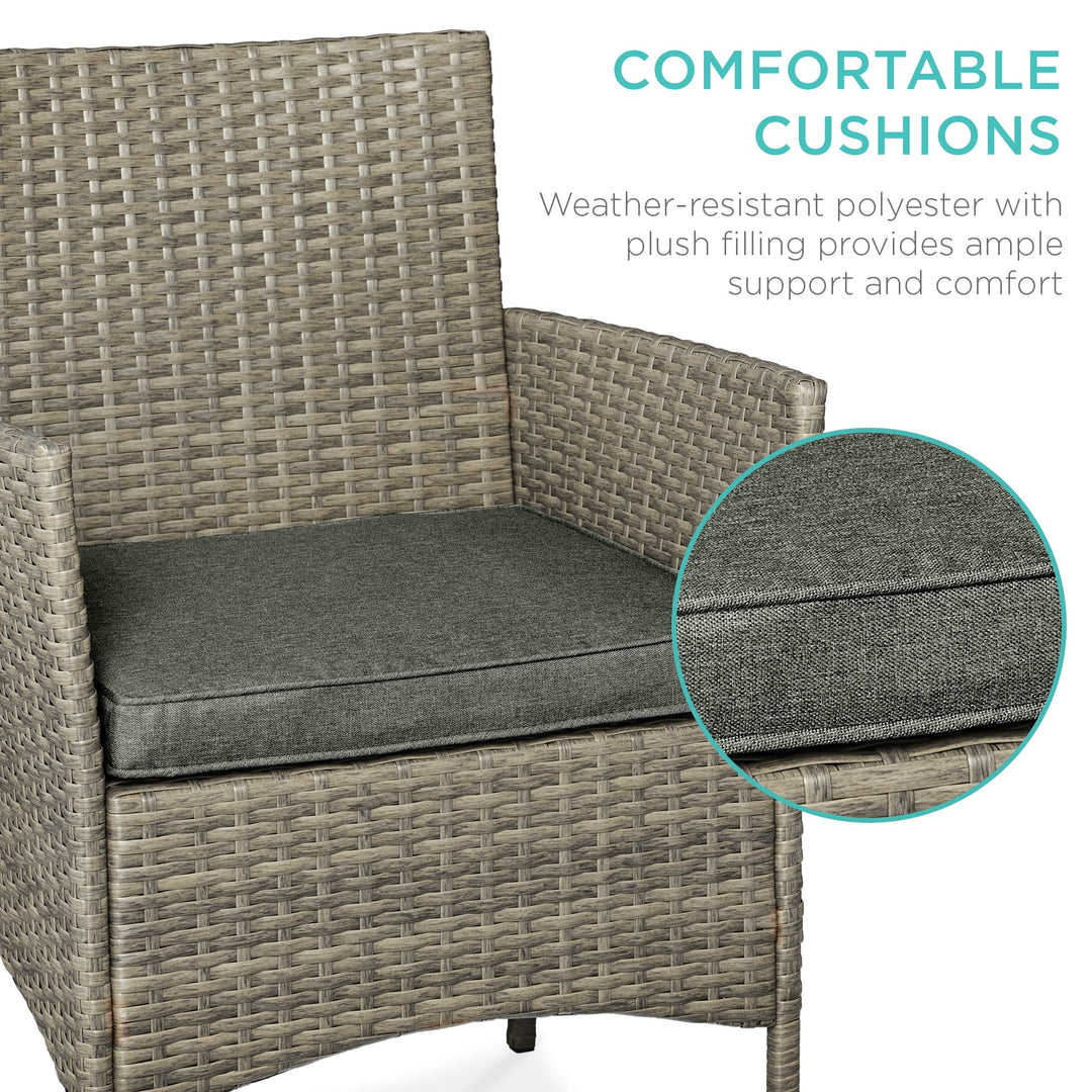3-Piece Wicker Patio Bistro Set with Storage Table
