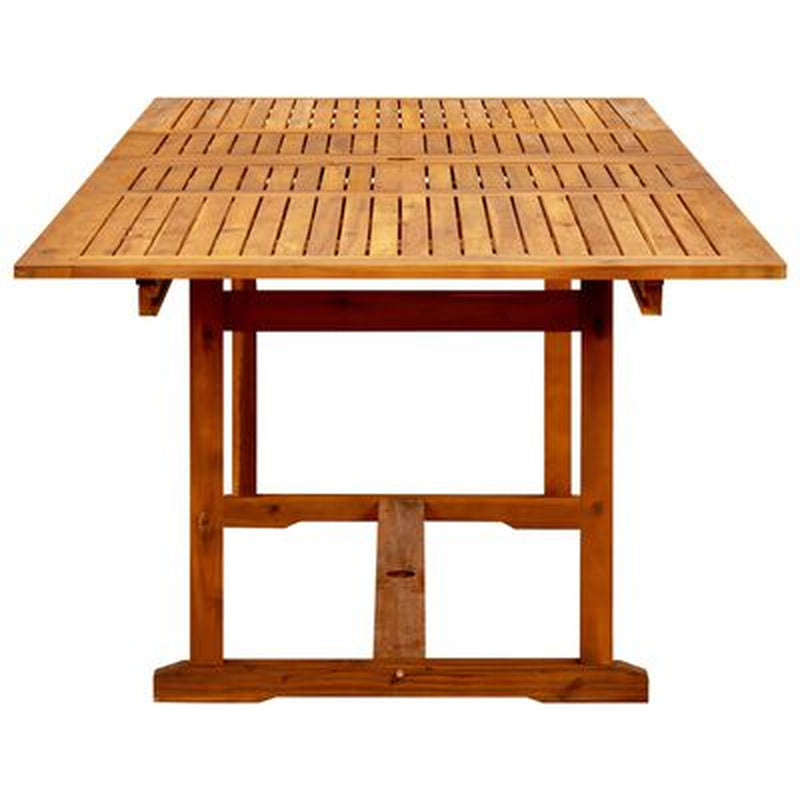 Extendable Acacia Wood Garden Dining Table – 63" to 94.5" Rustic Outdoor Table