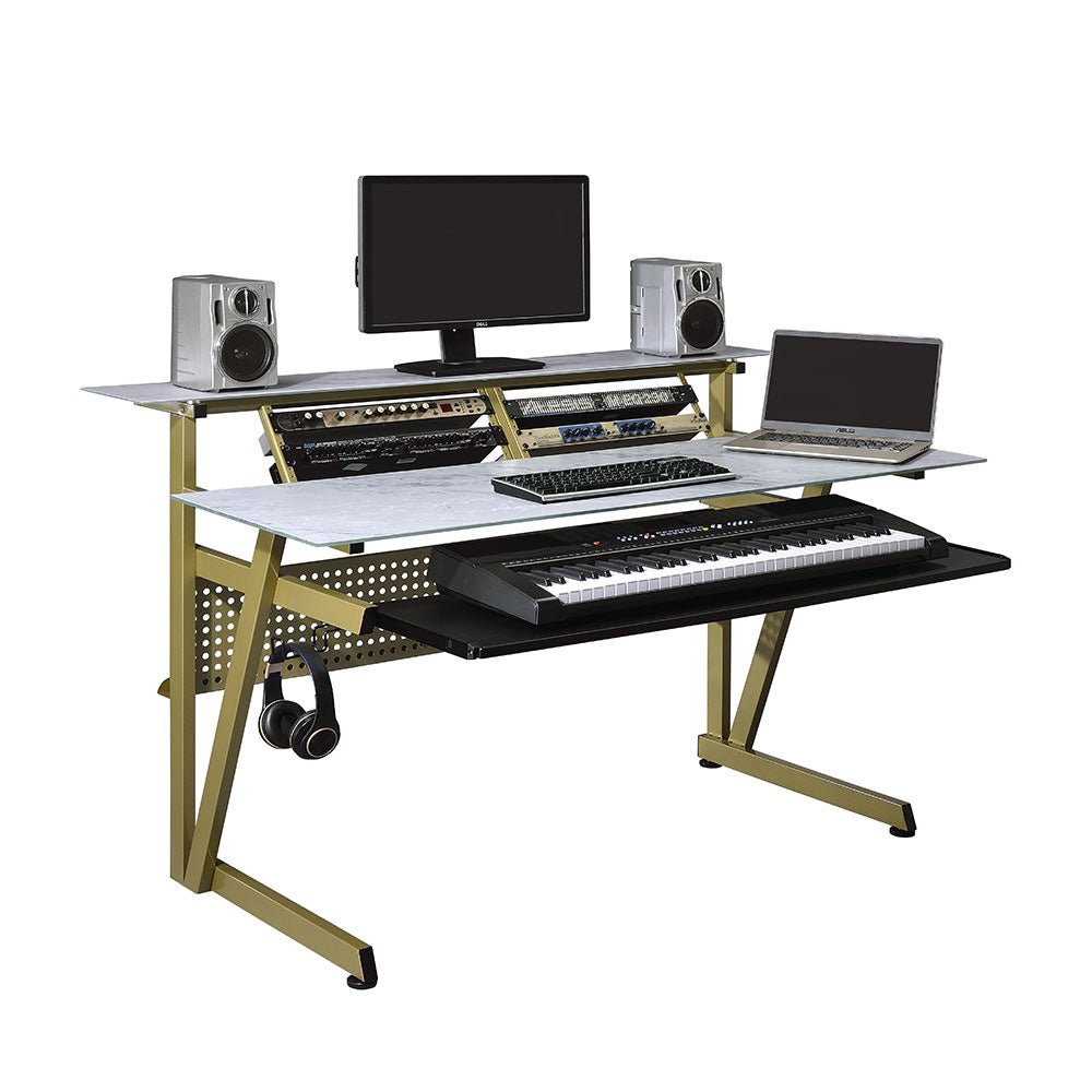 Musiea IM200 Glass Studio Desk with 2x4U Rack Bays
