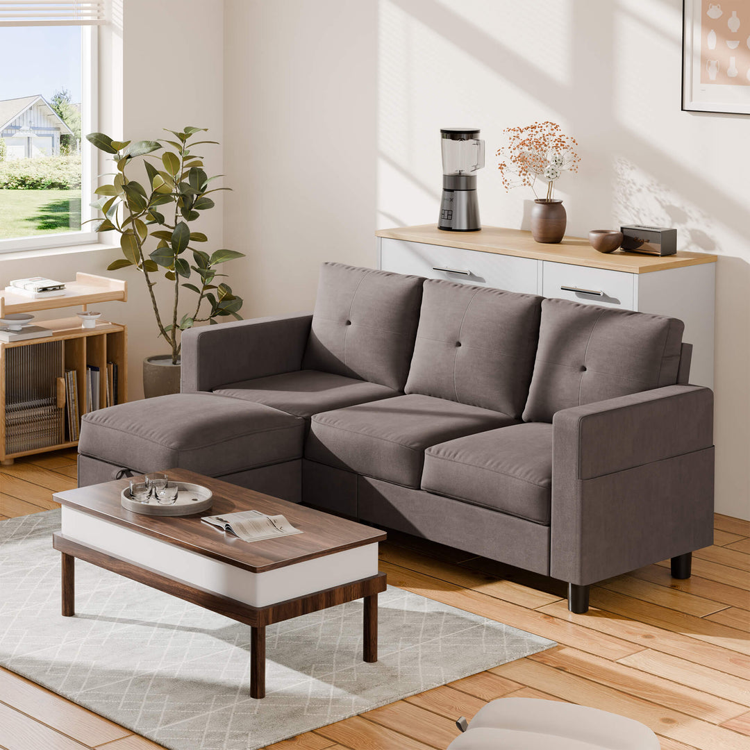 3-Seat Modern Sectional Sofa with Reversible Chaise – Contemporary Comfort for Modern Living