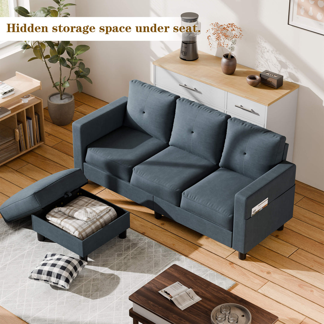 3-Seat Modern Sectional Sofa with Reversible Chaise – Contemporary Comfort for Modern Living