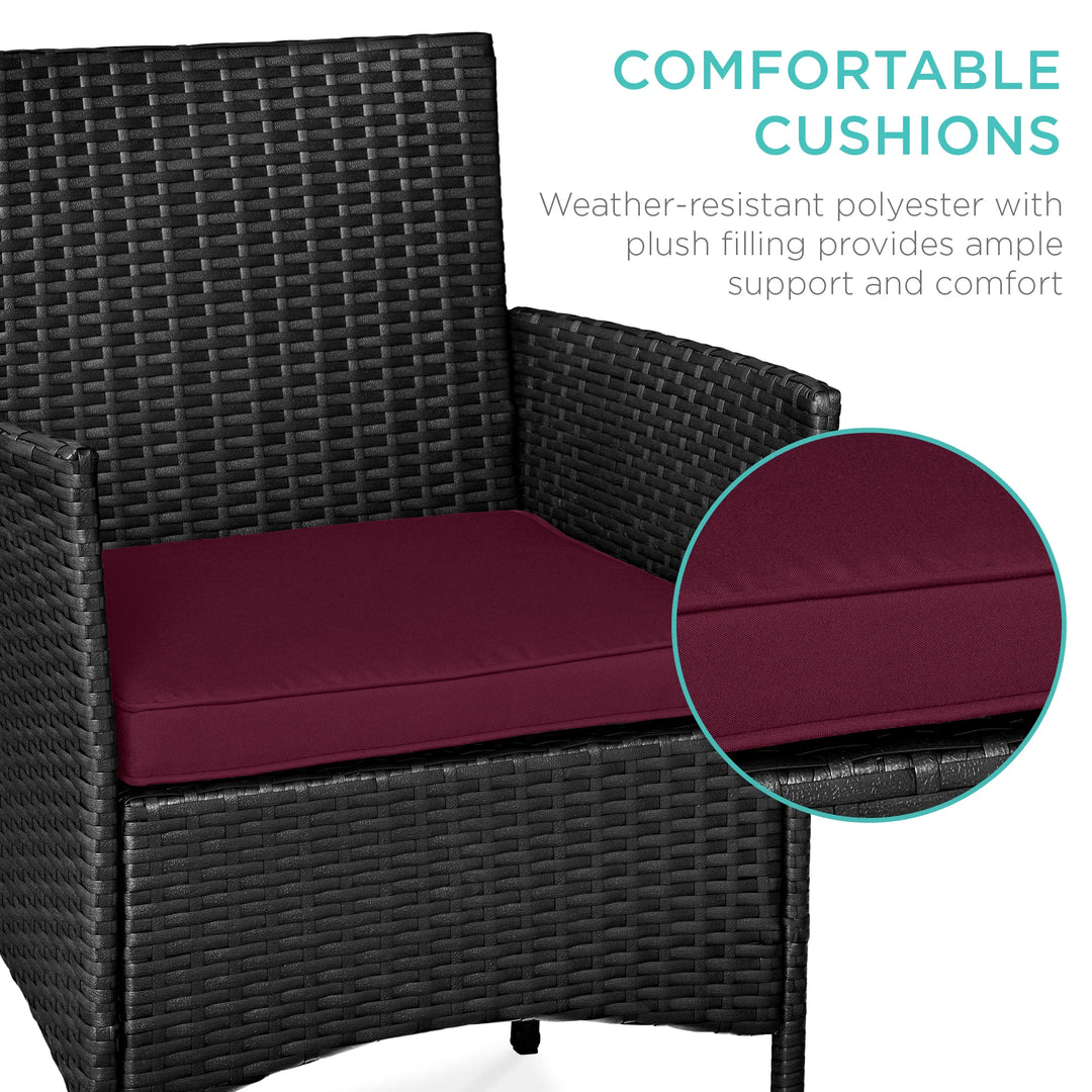 3-Piece Wicker Patio Bistro Set with Storage Table