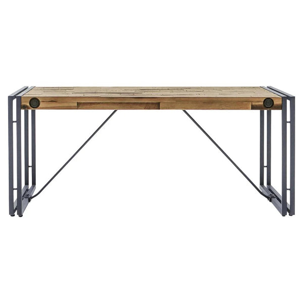 Austen Acacia Wood Coffee Table – Natural Finish with Steel Grey Frame & Industrial Accents