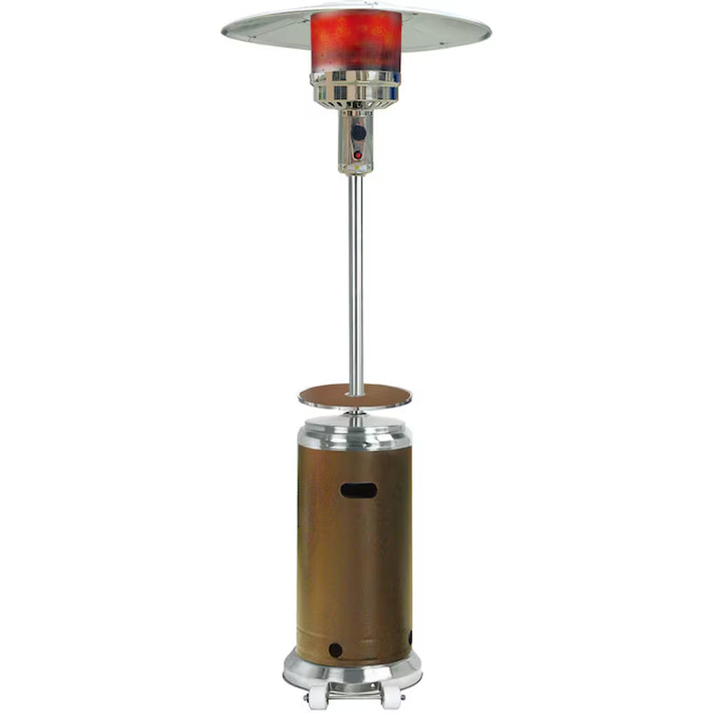 Solterra 48,000 BTU Hammered Bronze Propane Patio Heater – Steel Floorstanding Radiant Heat Tower