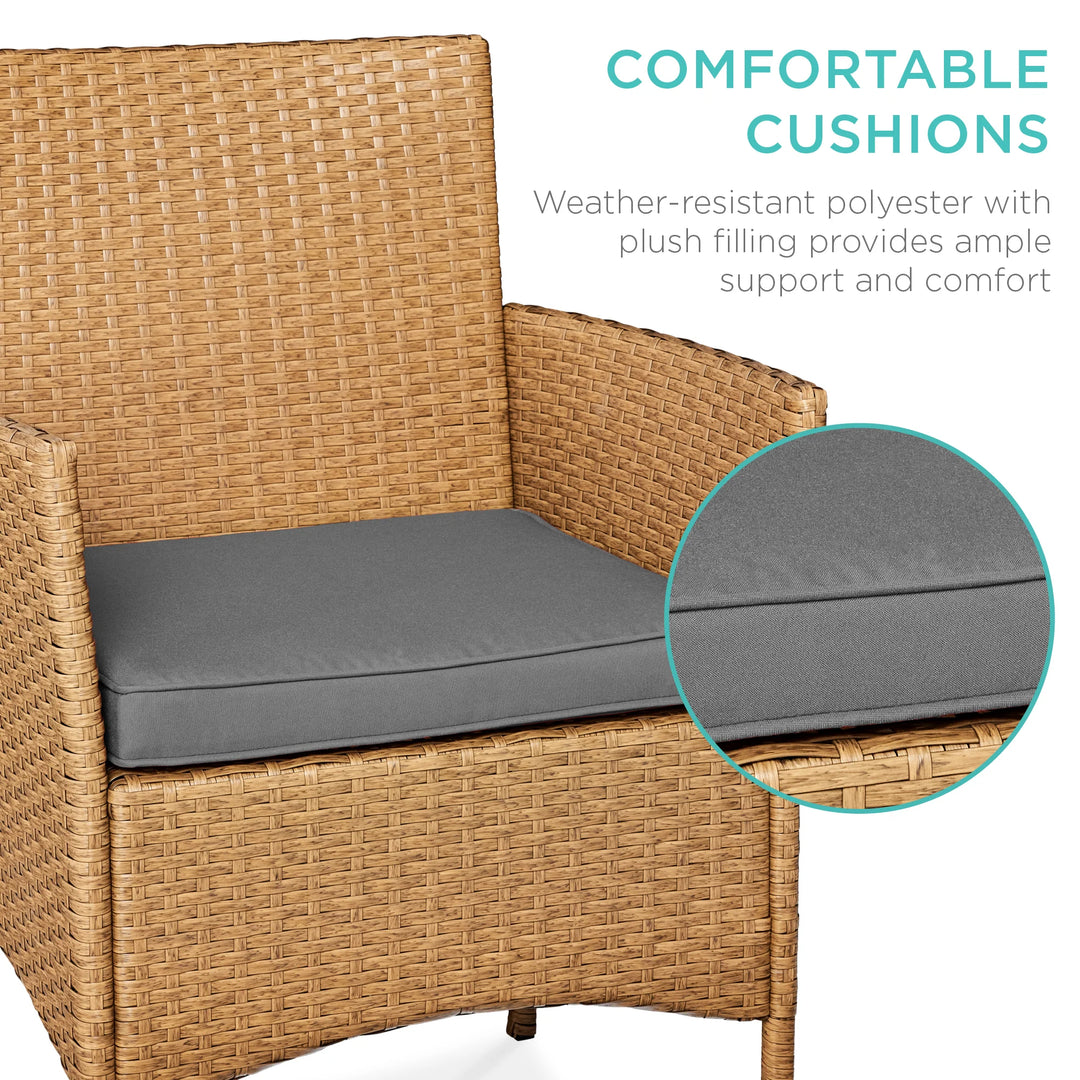 3-Piece Wicker Patio Bistro Set with Storage Table