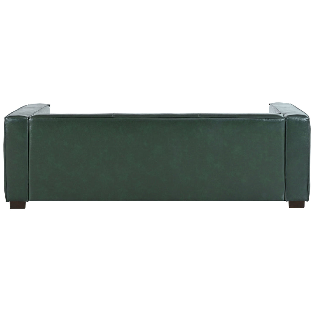 80.3" Green PU 3-Seater Tuxedo Sofa