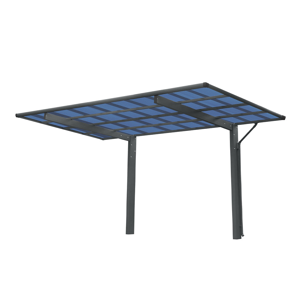 10x17FT Heavy-Duty Aluminum Carport | Galvanized Steel Roof | Single-Side Rustproof Outdoor Shelter