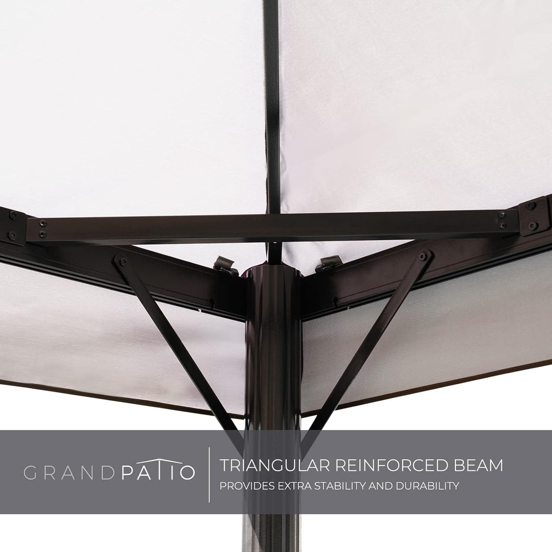 Grand Patio 10x13 Ft Outdoor Gazebo with Mosquito Netting & Curtains – Double-Vented Canopy Shelter for Deck, Garden & Backyard Shade