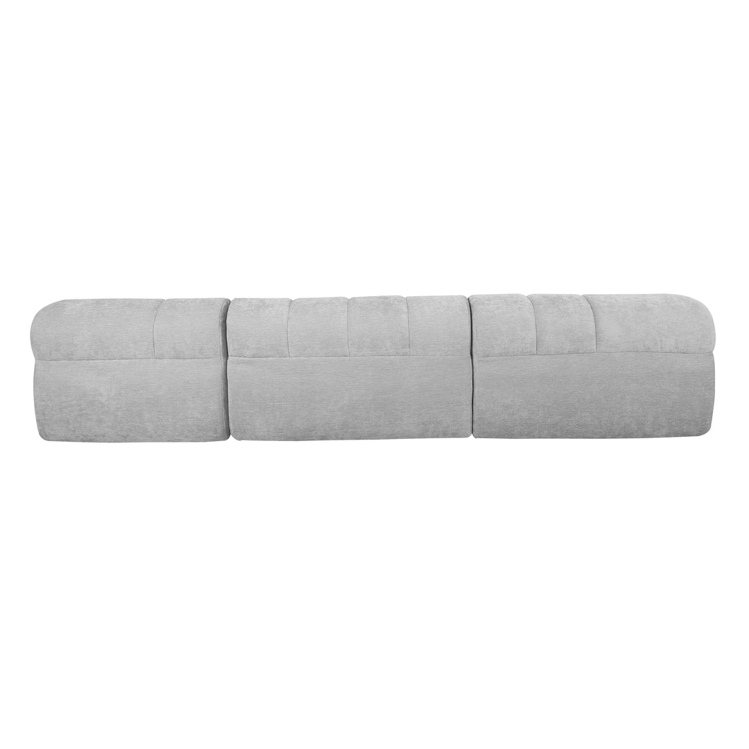 122" Gray L-Shaped Sectional Sofa with Chaise, Fully Assembled