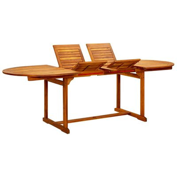 Extendable Outdoor Dining Table – Solid Acacia Wood, 63"–94.5" Rustic Garden Table