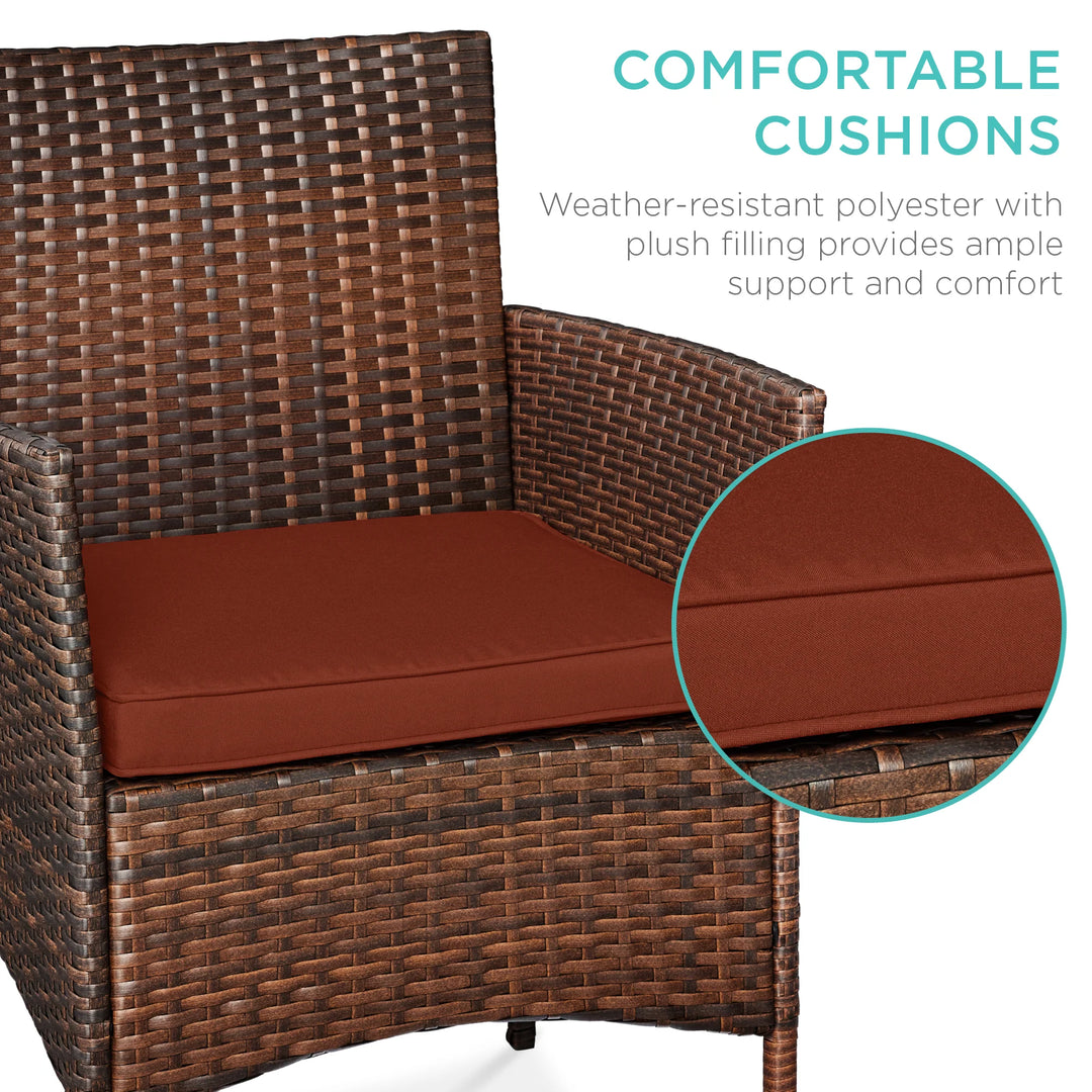 3-Piece Wicker Patio Bistro Set with Storage Table