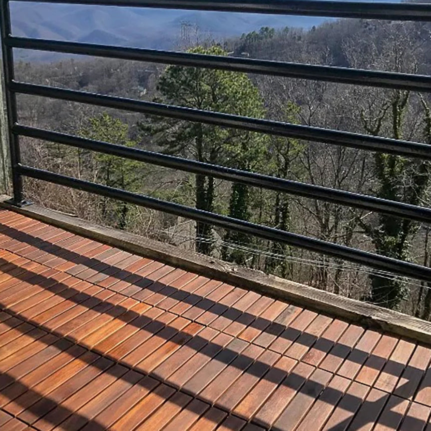 Oiled Acacia Straight Deck Tiles - 6 Slat - Interlocking Flooring