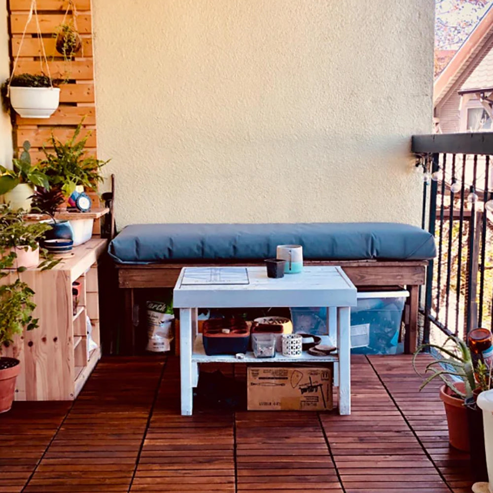 Oiled Acacia Straight Deck Tiles - 6 Slat - Interlocking Flooring