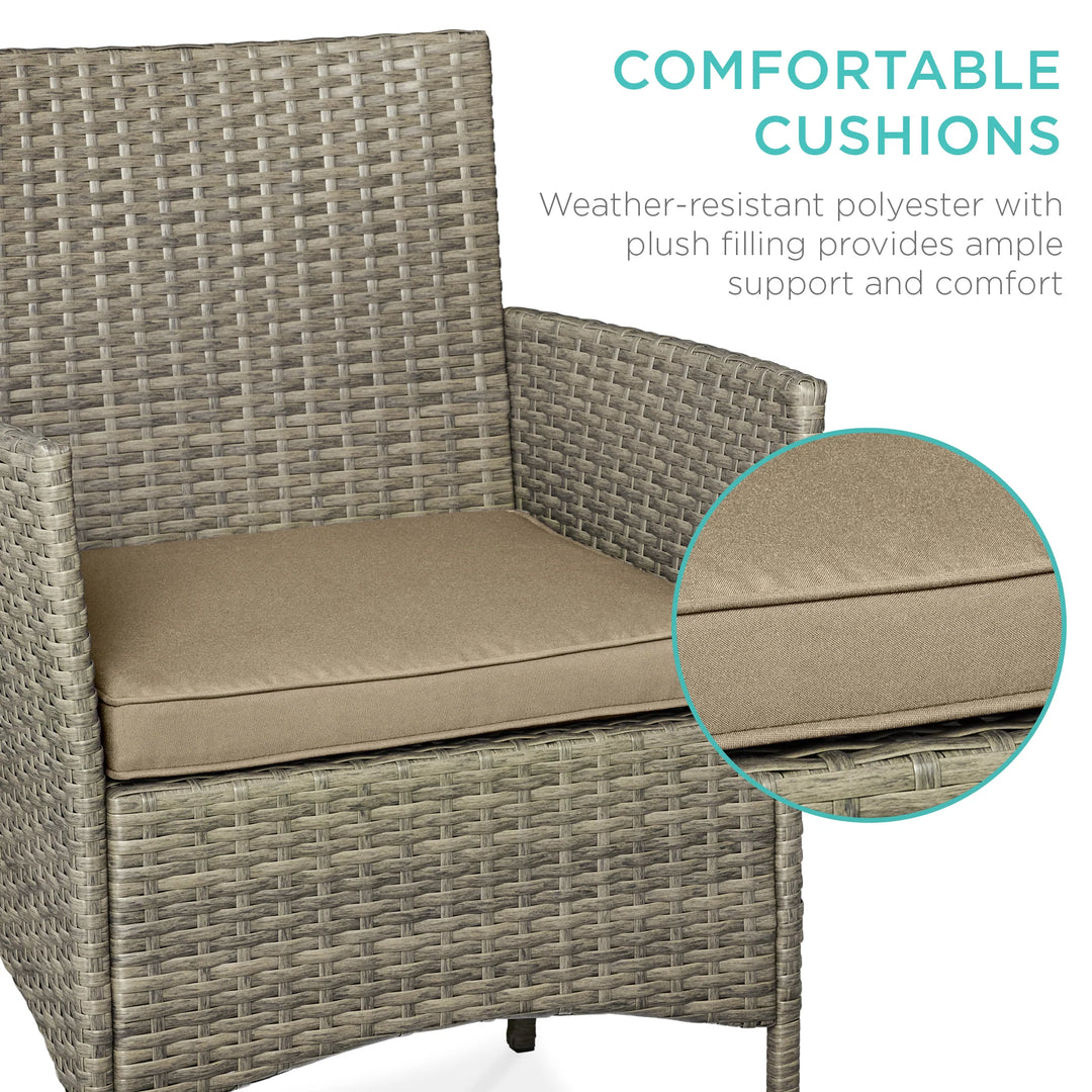 3-Piece Wicker Patio Bistro Set with Storage Table