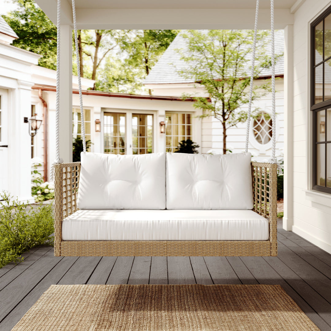 Millie Love Seat Porch Swing with Cushions by East Green
