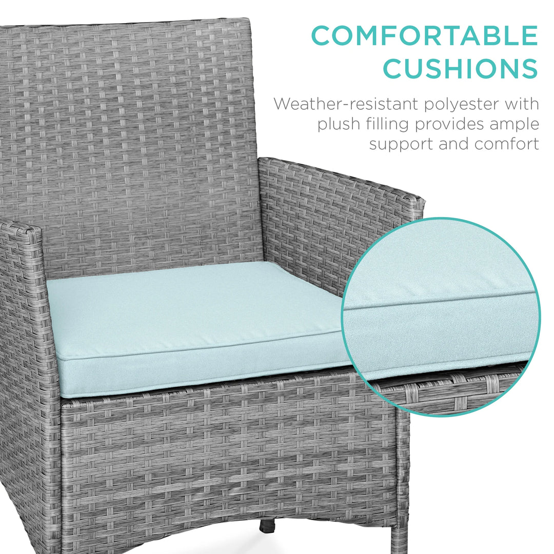 3-Piece Wicker Patio Bistro Set with Storage Table