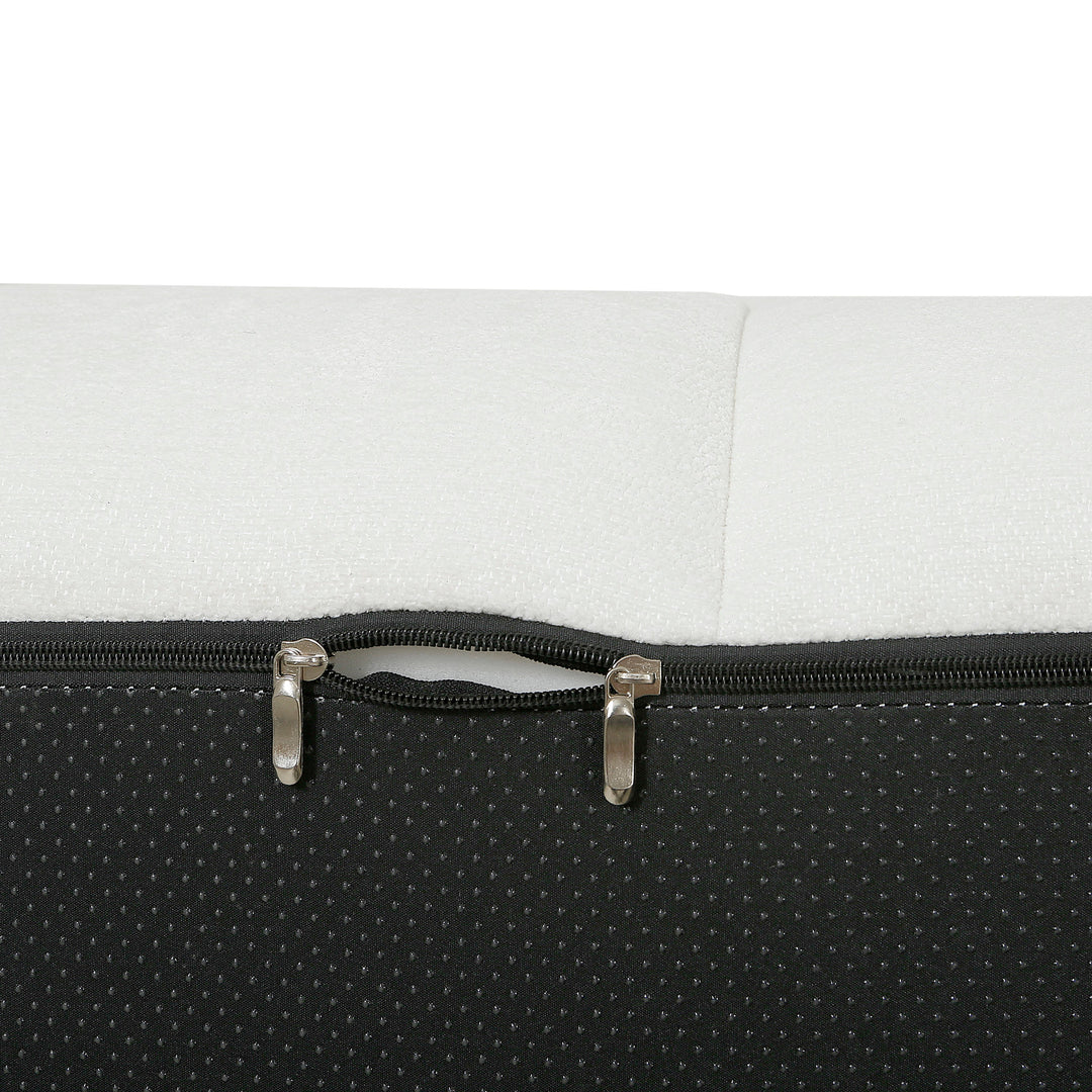 122" Beige L-Shaped Sectional Sofa with Chaise, Fully Assembled