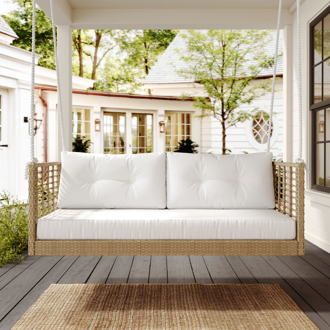 Millie Love Seat Porch Swing with Cushions by East Green