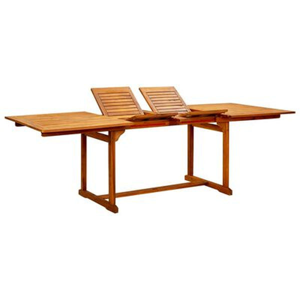 Extendable Acacia Wood Garden Dining Table – 63" to 94.5" Rustic Outdoor Table