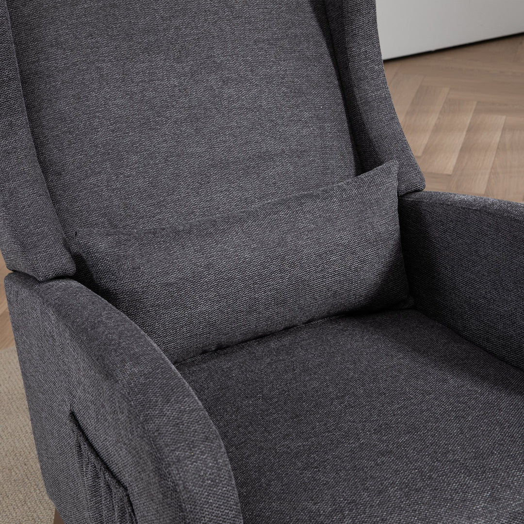 25.4" Modern Nursery Rocking Chair with Footrest, Charcoal