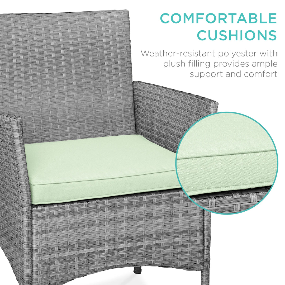 3-Piece Wicker Patio Bistro Set with Storage Table