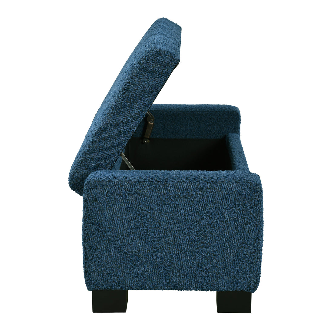 50" Textured Fabric Ottoman Bench with Storage & Hinged Lid