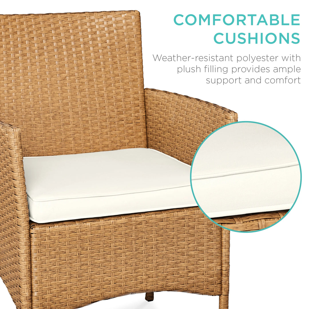 3-Piece Wicker Patio Bistro Set with Storage Table