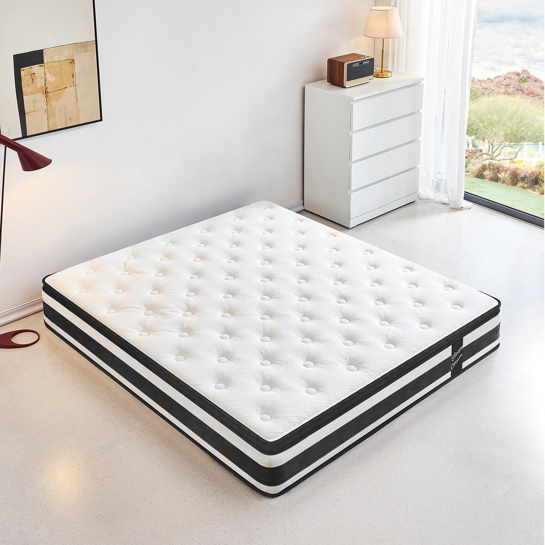 12" Queen Hybrid Mattress with Memory Foam & Cool Oeko-Tex Cover
