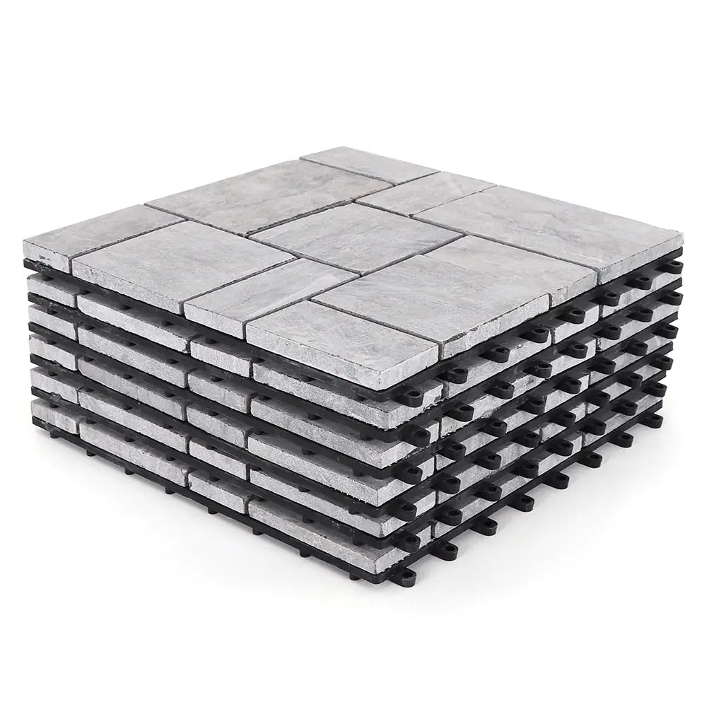 Gray Slate Stone Deck Tiles - Interlocking Flooring Tiles